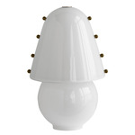 Gemma Table Lamp - Pewter / Opaline with Pistachio Embellishments