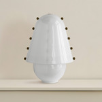 Gemma Table Lamp - Pewter / Opaline with Pistachio Embellishments