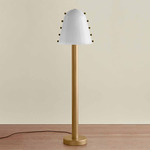 Gemma Floor Lamp - Brass / Opaline with Pistachio Embellishments