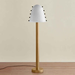 Gemma Floor Lamp - Brass / Opaline with Amber Embellishments