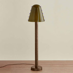 Gemma Floor Lamp - Patina Brass / Pistachio with Lilac Embelleshments