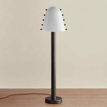 Gemma Floor Lamp - Blackened Brass / Opaline with Amber Embellishments