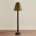 Gemma Floor Lamp - Blackened Brass / Pistachio with Lilac Embelleshments