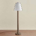 Gemma Floor Lamp - Pewter / Opaline with Pistachio Embellishments