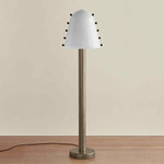 Gemma Floor Lamp - Pewter / Opaline with Amber Embellishments