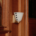 Gemma Wall Sconce - Brass / Opaline with Amber Embellishments