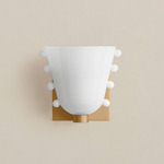 Gemma Wall Sconce - Brass / Opaline with Opaline Embellishments