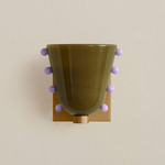 Gemma Wall Sconce - Brass / Pistachio with Lilac Embelleshments