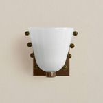 Gemma Wall Sconce - Patina Brass / Opaline with Pistachio Embellishments