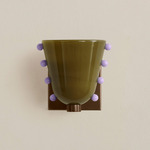 Gemma Wall Sconce - Patina Brass / Pistachio with Lilac Embelleshments