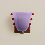 Gemma Wall Sconce - Patina Brass / Lilac with Poppy Embelleshments