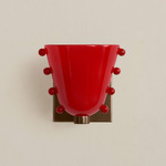Gemma Wall Sconce - Patina Brass / Poppy with Poppy Embellishments