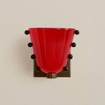 Gemma Wall Sconce - Patina Brass / Poppy with Ink Embellishments