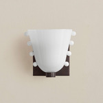 Gemma Wall Sconce - Blackened Brass / Opaline with Opaline Embellishments