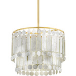 Melisa Chandelier - Aged Brass / Capiz