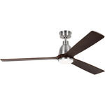 Bryden Smart Ceiling Fan with Color Select Light - Brushed Steel / Dark Walnut