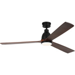 Bryden Smart Ceiling Fan with Color Select Light - Midnight Black / Dark Walnut