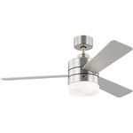 Era Ceiling Fan with Light - Brushed Steel / American Walnut-Silver / Matte White