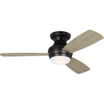 Ikon Hugger Ceiling Fan with Color Select Light - Aged Pewter / Light Grey Weathered Oak