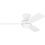 Ikon Hugger Ceiling Fan with Color Select Light - Matte White / Matte White
