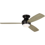 Ikon Hugger Ceiling Fan with Color Select Light - Aged Pewter / Light Grey Weathered Oak