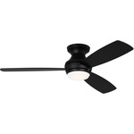 Ikon Hugger Ceiling Fan with Color Select Light - Midnight Black / Midnight Black / American Walnut