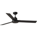 Jovie Outdoor DC Ceiling Fan - Midnight Black / Midnight Black / American Walnut