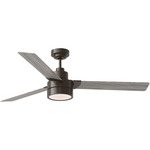 Jovie Outdoor DC Ceiling Fan - Aged Pewter / Light Grey Weathered Oak