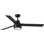 Jovie Outdoor DC Ceiling Fan - Midnight Black / Midnight Black / American Walnut