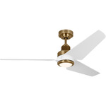 Ruhlmann Smart Ceiling Fan with Color Select Light - Hand-Rubbed Antique Brass / Matte White