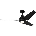 Ruhlmann Smart Ceiling Fan with Color Select Light - Midnight Black / Midnight Black