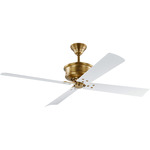 Subway Ceiling Fan - Hand-Rubbed Antique Brass / Matte White