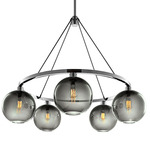 Solitaire Chandelier - Polished Aluminum / Grey