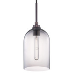 Cloche Pendant - Graphite / Crystal