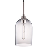 Cloche Pendant - Polished Nickel / Clear