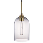 Cloche Pendant - Satin Brass / Crystal