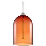 Cloche Pendant - Polished Nickel / Cardinal