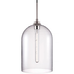 Cloche Pendant - Polished Nickel / Clear