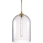 Cloche Pendant - Satin Brass / Crystal
