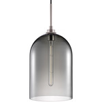 Cloche Pendant - Polished Nickel / Gray