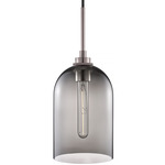 Cloche Pendant - Polished Nickel / Gray