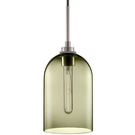 Cloche Pendant - Polished Nickel / Moss