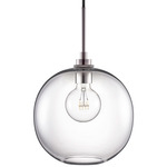 Solitaire Pendant - Polished Nickel / Clear