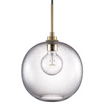 Solitaire Pendant - Satin Brass / Effervescent