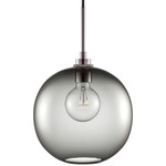 Solitaire Pendant - Polished Nickel / Grey