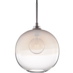 Solitaire Pendant - Polished Nickel / Opaline / Clear