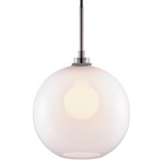 Solitaire Pendant - Polished Nickel / Opaline