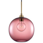 Solitaire Pendant - Satin Brass / Plum