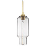 Pharos Pendant - Satin Brass / Crystal