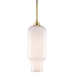 Pharos Pendant - Satin Brass / Opaline